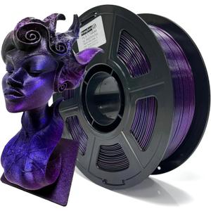 Rainbow Filament,Multi Color,PLA ABS PETG,Net Weight 1kg(2.2lbs) Accuracy +/-0.05mm for ender3 Cr10 (PLA_Midnight_Shimmer_Purple)