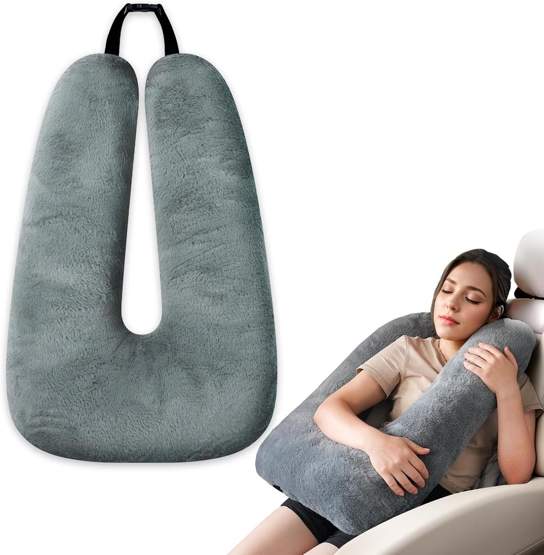 Neck Pillow for Children Travel Pillow for Sleeping Airplane-Avoid Neck&Shoulder Pain, Support Head and Neck, for Car, Airplane,Train,Office,Home (Grey)