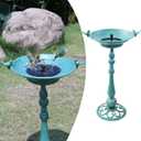 26.6" H Solar Bird Bath, Cast Iron Bird Bath and Solar Fountain, Outdoor Metal Bird Bath Bowl for Outdoors,Patio Yard Lawn DecorBronze