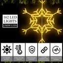 VIHOSE 36" Christmas Snowflake Lights 162 LED Snowflake Decoration Large Outdoor Hanging Lights for Yard Porch Christmas Party Nativity Scene Special Soft Head for Folding Iron Frame (Warm White)