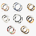 Zodaca Resin Tortoise Shell Hoop Earrings for Women (8 Pairs)