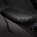 AOMSAZTO Center Console Cover Customized Armrest Cover Compatible with 2018-2024 Toyota Camry, Leather Arm Rest Covering for Car, Well-Make Durable Console Cushion Pad, Black