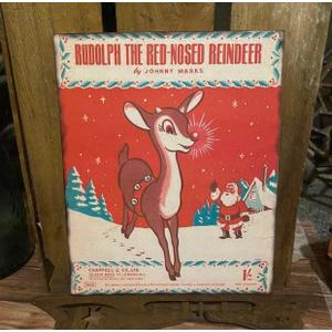 QISPIOD Rudolph The Red Nosed Reindeer Sign,Christmas Decoration Retro Metal Tin Sign Wall Hanging Decor Plaque for Coffee Shop Home Garage Sign Collection 8x12inch
