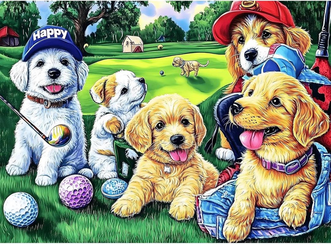 300 Piece Puzzle for Adults,Cute Dog Jigsaw Puzzles 300 Pieces for Adult Kids Elderly Puzzle Game Animal Puzzles for Kids Ages 10-12 Premium Cardboard Puzzles for Relaxation Family Activity