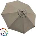 EliteShade USA 9FT Patio Umbrella Replacement Covers 8 Ribs Market Umbrella Canopy Cover (CANOPY ONLY) (Khaki)