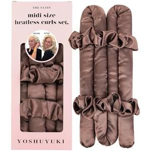 Small Heatless Curls Overnight Hair Curlers Rollers for Short Medium Hair to Sleep in, No Heat Curls Overnight Blowout Flexi Rods, Satin Heatless Curlers Curling Set for Fine Thin Hair