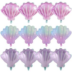 Okayski Shell Foil Balloon Sea Mylar Balloons for Baby Shower Birthday Ocean Themed Party Decoration Supplies