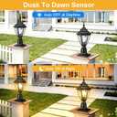 Lamomo Updated Large Size Dusk to Dawn Outdoor Post Lights, Waterproof Aluminum Lamp Post Light Fixture, Lamp Posts Outdoor Lighting Pole Lantern for Yard Patio Pathway Garden, 18.15nch-1Pack