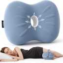 Knee Pillow for Side Sleepers - Cooling Pillows Between Legs for Side Sleeping - Large Memory Foam Knee Pillows for Hip Pain & Spine Alignment (Misty Blue)
