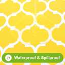 Smiry Rectangle Picnic Table Cover, Waterproof Elastic Fitted Camping Tablecloths for 8 Foot Tables, Wipeable Flannel Backed Vinyl Tablecloth Protector for Indoor, Outdoor (Yellow, 30x96 Inches)