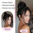 Messy Bun Hair Piece 100% Real Human Hair Chignons Scrunchie Tousled Fluffy Bun Scrunchie Wig Stretchy Band Messy Buns Hair Clip Fake Messy Hair Buns Hair Pieces for Women Black