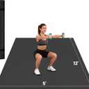 Stepwaver Extra Large Exercise Mat, 12'x5' (6mm) Thick Workout Mat