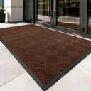 100pointONE Front Door Mat, Heavy Duty Indoor Outdoor Doormat, 72" x 24" Low Profile Outdoor Mats for Home Entrance, Stain and Fade Resistant Welcome Mat Ideal for High Traffic Area, Diamond Brown