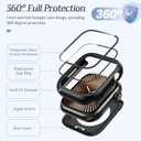 2 x Goton 2-Pack for Apple Watch Series 11/10 Screen Protector Case 42mm, Waterproof PC Bumper with Tempered Glass for iWatch 42 mm, 360 Full Cover, Shockproof Scratch-Resistant, Easy Install (Matte Black+Black)