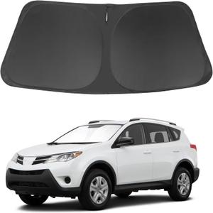 Windshield Sun Shade Compatible with 2013-2018 Toyota RAV4 Accessories Foldable Sun Blocker Sunshade Protect Car from Sun Rays & Heat Damage