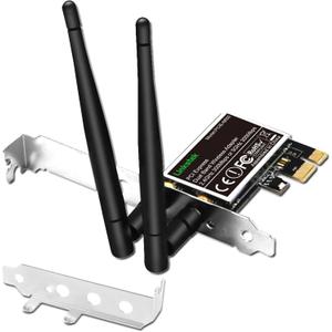 Wireless N 600Mbps (2.4GHz 300Mbps and 5GHz 300Mbps) PCIE WiFi Adapter, PCIE WiFi Card, QUALCOMM Atheros AR946X Wireless Network Adapter for Windows 10 8.1 8 7 XP Desktop PCs (PCIE-N600)