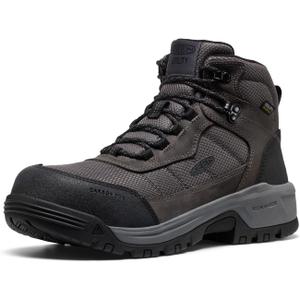 KEEN Utility mens Skokie Hiker Style Mid Height Composite Toe 90 Degree Waterproof (14 Wide, Magnet/Black)