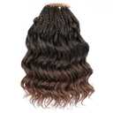 Leeven 10 Inch 8 Packs Boho Ocean Wave Crochet Hair Pre Looped Ombre Brown Curly Crochet Hair Short Ocean Braids Pre Twisted Synthetic Deep Wavy Crochet Hair for Women