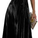 BerryGo Women's Velvet V Neck Wrap Semi Formal Dress Cocktail Party Maxi Dress for Wedding Guest (12, Z-velvet Black)