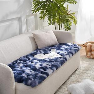 Couch Cover for Dogs Washable, Ultra Soft Faux Fur Pet Sofa Pad for Car Seat Protector, Liquid Pee Proof Cat Mat, Warm Pad for Dresser Top, 27.5x70 inch, Tie Dye Blue