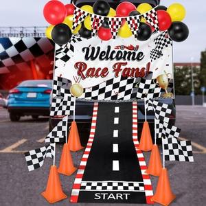 Yuxung 6 Pcs Racing Car Trunk or Treat Car Decorations Kit, Halloween Trunk or Treat Decorating Kits, Halloween Archway SUV Garage Door Decorations