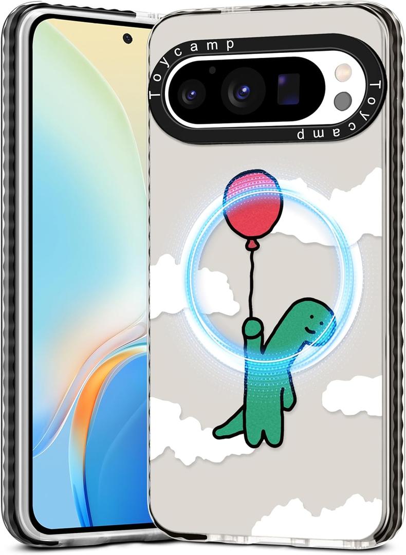 Toycamp for Google Pixel 9 Pro XL Case - Compatible with MagSafe Women Girls Cute Phone Cover Magnetic with Shockproof Protective Girly Pretty Designer for Google 9 Pro XL, Balloons