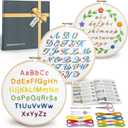 Bradove 3 Sets Alphabet Letter Practice Embroidery Kit for Beginners Adults Kids, Learn to Embroider Kit Adult Beginners