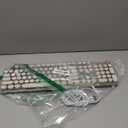 EWEADN V20 Typewriter Keyboard Wireless, 104 Keys Typewriter Style Mechanical with White Backlit, Media Knob, Pink Switch 2.4G/Bluetooth/USB-C Wired Retro Full Size Keyboard for Windows/Mac/PC-Green