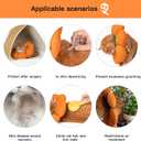 Cat Cone Collar,Cute Waterproof Recovery Collar,Anti-Bite Lick Wound Healing Safety Elizabethan e Collar for Cats,Orange Pumpkin Cat Halloween Costume, M