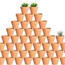2 Inch Terracotta & Clay Plant Pots with Drainage Hole - 48 Pack Mini Terra Cotta Pots for Indoor Outdoor Plants, Breathable Unglazed Classic Planter Pots for Succulents, Herbs, Flowers