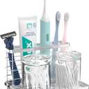 Luxspire Toothbrush Holders for Bathroom, Stainless Steel, 3 Slots, Silver | Electric Toothbrush Holder with Tray, Toothbrush and Toothpaste Holder, Toothbrush Holder for Bathroom
