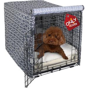 Explore Land Pattern Dog Crate Cover for 42 Inches Wire Cage, Heavy-Duty Polyester 1 2 3 Doors Standard Metal Pet Kennel Enclosure (Morocco)