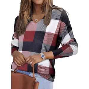 Womens Casual Long Sleeve Sweatshirt Soft Lightweight Cozy Knit Pullover Top 2025 (L)