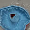 Palksky Heart Shaped Novelty Cake Pans, 2PCS 9 Inch Heart Flut Cake Molds, Silicone Molds for Baking Bundt Cake Nonstick, Heart Baking Pan for Valentine'S Day, Wedding (Red and Blue)