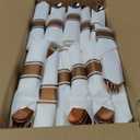 Supernal 100 Pack Rose Gold Plastic Silverware, Wrapped Silverware Set Disposable, Wrapped Plastic Cutlery Set with Napkin, Rose Gold Disposable Cutlery Set for Wedding, Party, Birthday
