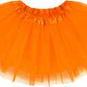 Sarfel Tutu for Women Adults 5 Layerd Tutu Skirts for Women Fluffy Skirt (Orange)