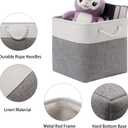Cube Storage Bins, 6 Pack Collapsible Fabric Storage Cubes, 11 Inch Cube Organizer Bins with Handles (White/Gray)
