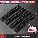 2 x 80PCS Modular Wrench Organizer Wrench Holder - Wrench Tool Organizers for Tool Drawer Storage, Wrench Storage Set with Metric & SAE Label, Rack Tool Gift for Professional Mechanics Men, Black