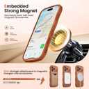 CAPRARO for iPhone 17 Pro Case with 360 Spin Magnetic Stand for Women, [Compatible with MagSafe] [Full Camera Protection] Cute Wave Translucent Matte Case for iPhone 17 Pro, Cosmic Orange