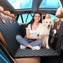 Dog Car Seat Cover for Back Seat [Hard Bottom for 450LB], Waterproof Backseat Pet Cover for Dogs, Soft Comfortable Dog Backseat Extender Hammock for Cars, SUV, Small Trucks (Black)