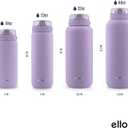 Ello Cooper 18oz Kids Stainless Steel Water Bottle with Straw and Carry Handle, Double Walled and Vacuum Insulated Metal, Leak Proof Locking Lid with Soft Silicone Spout, Reusable, BPA Free, Lilac