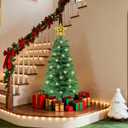 3 Feet Green Christmas Tree with Lights, 8 Modes Timer 50 Warm White Lights Battery Operated Small Artifical Full Christmas Tree for Indoor Home Tabletop Office Xmas Holiday Decorations