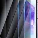Privacy Screen Protector for Samsung Galaxy A55/A35 6.6 Inch 3 Pack, Tempered Glass Film Anti-spy Scratch Resistant 9H Hardness Case Friendly
