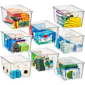 ClearSpace Plastic Storage Bins with Lids X-Large – Perfect Kitchen Organization, Desk Organizer or Pantry Storage – Desktop Organizer, Pantry Organization and Storage Bins, Cabinet Organizers