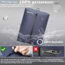 Vacuum Bag for Travel, Professional IPX8 Waterproof Reusable Vacuum Compression Bags for Travel Suitcases, Durable Space Saver Bag(2 PACK Navy Blue,With Pump)