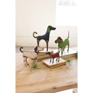 Kalalou Recycled Painted Iron Dogs, One Size, Multicolored
