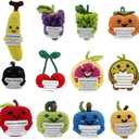 12Pcs Crochet mini Fruit Bulk Set with Positive Messages Inspirational Support Strawberry Doll Knitted Encouraging Avocado Toy for Women Men Kid Coworker