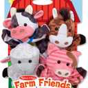 Melissa & Doug Farm Friends Hand Puppets (Set of 8) - Cow, Horse, Sheep, and Pig -  Elephant, Giraffe, Tiger, and Monkey
