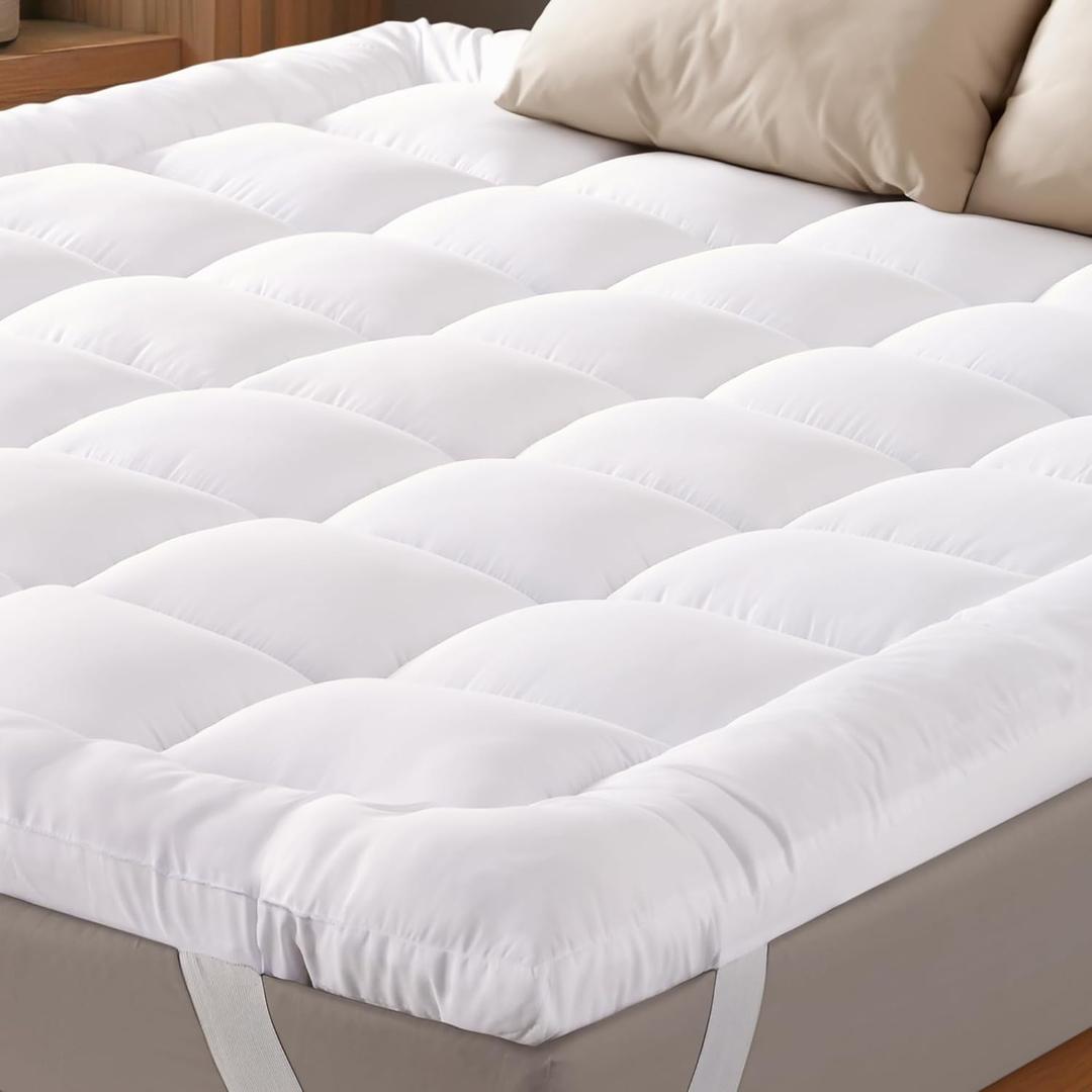 Ultra Soft Twin Mattress Topper - Cloud-Like Mattress Pad for Full Back Support - Breathable Cooling Material for Hot Sleepers, White