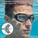2 x Aegend Swimming Goggles with Adjustable Bungee Strap, No Leak Anti-Fog UV Protection Mirrored Swim Goggles for Adults
